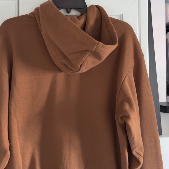 Skims Cotton Fleece Classic Zip Up Hoodie in Bison Size Small - Picture 9 of 10